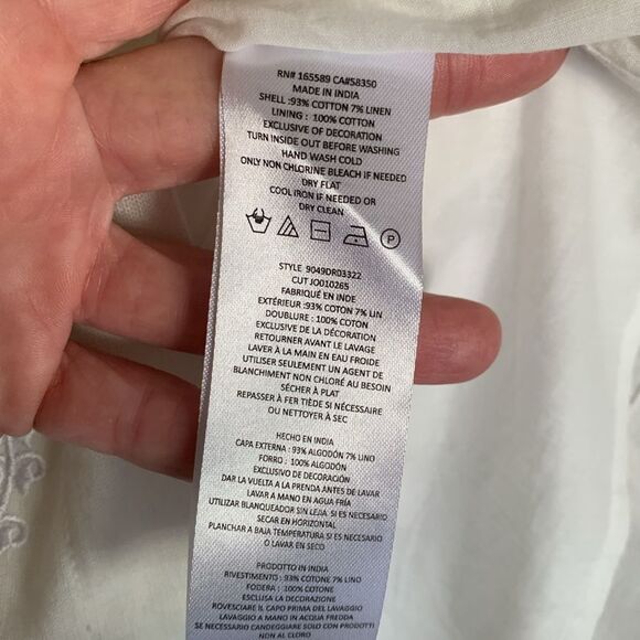 Joie Modarie embroidered white linen blend sleeveless shift dress NWT - Picture 10 of 10